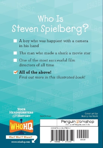 Buchcover und Innenansicht für das Buch: Who Is Steven Spielberg?