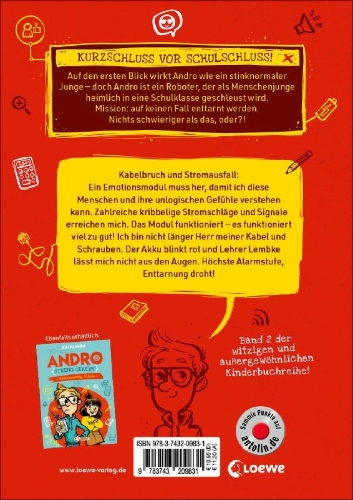 Buchcover und Innenansicht für das Buch: Andro, streng geheim! (Band 2) - Emotionen und andere Störfaktoren