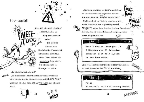 Buchcover und Innenansicht für das Buch: Andro, streng geheim! (Band 2) - Emotionen und andere Störfaktoren