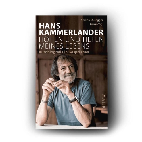 Buchcover und Innenansicht für das Buch: Hans Kammerlander - Höhen und Tiefen meines Lebens