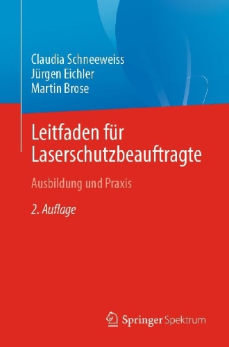 Buchcover und Innenansicht für das Buch: Leitfaden für Laserschutzbeauftragte
