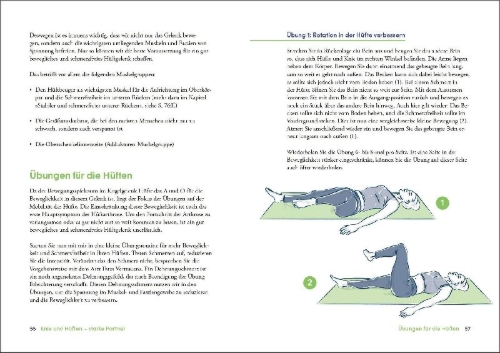 Buchcover und Innenansicht für das Buch: Fit, schmerzfrei und gesund bis ins hohe Alter