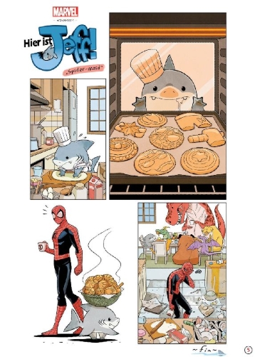 Buchcover und Innenansicht für das Buch: It's Jeff (2023) #1, It's Jeff: The Jeff-Verse (2024) #1, Extreme Venomverse (2023) #5 (I), Venom War: It's Jeff (2025) #1