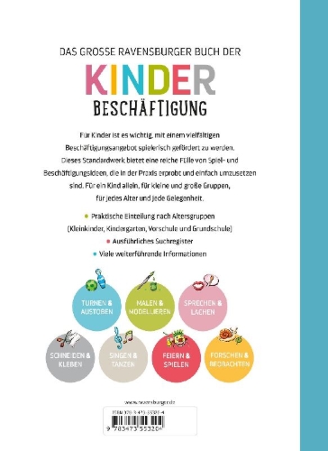 Buchcover und Innenansicht für das Buch: Das große Ravensburger Buch der Kinderbeschäftigung
