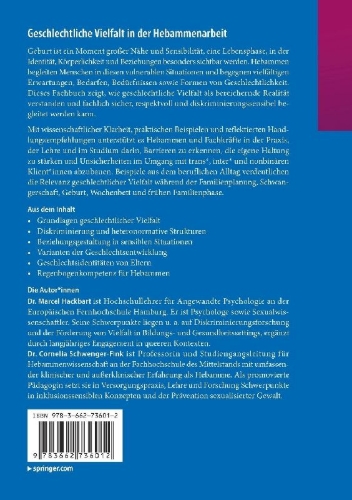 Buchcover und Innenansicht für das Buch: Geschlechtliche Vielfalt in der Hebammenarbeit
