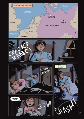 Buchcover und Innenansicht für das Buch: Refugee: The Graphic Novel