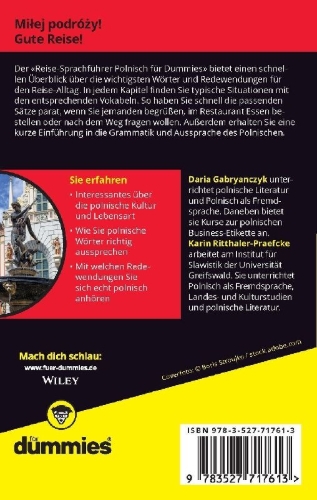 Buchcover und Innenansicht für das Buch: Reise-Sprachführer Polnisch für Dummies