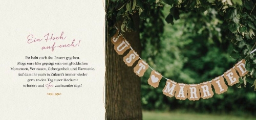 Buchcover und Innenansicht für das Buch: Die besten Wünsche zur Hochzeit