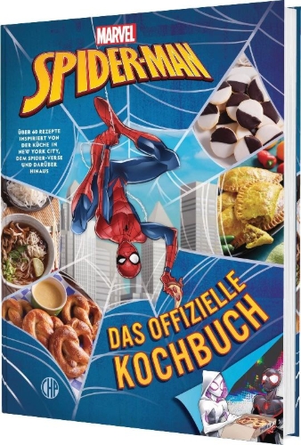 Buchcover und Innenansicht für das Buch: Marvel: Spider-Man: Das offizielle Kochbuch