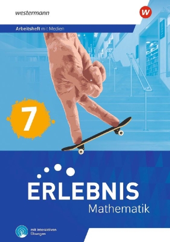 Buchcover und Innenansicht für das Buch: Erlebnis Mathematik 7. Arbeitsheft mit Medien und interaktiven Übungen. Allgemeine Ausgabe