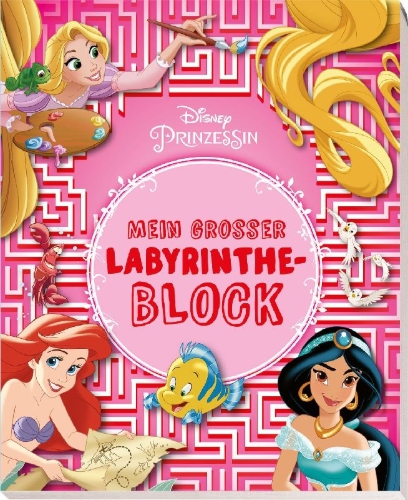 Buchcover und Innenansicht für das Buch: Disney Prinzessin: Mein großer Labyrinthe-Block