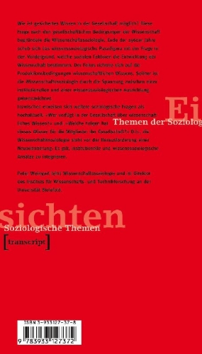 Buchcover und Innenansicht für das Buch: Wissenschaftssoziologie