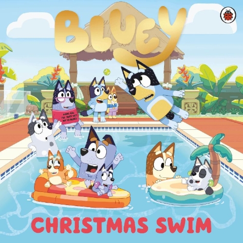 Buchcover und Innenansicht für das Buch: Bluey: Christmas Swim