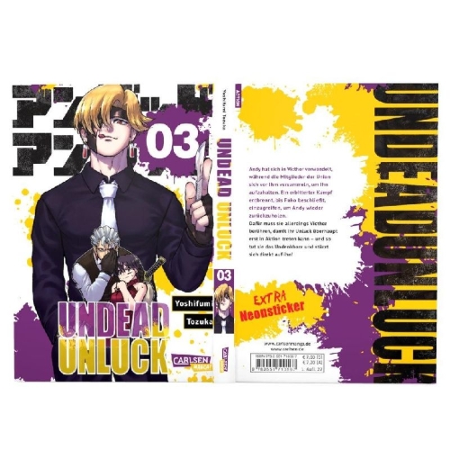Buchcover und Innenansicht für das Buch: Undead Unluck