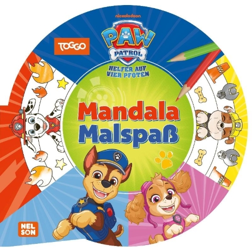 Buchcover und Innenansicht für das Buch: PAW Patrol Mitmachbuch: Mandala-Malspaß