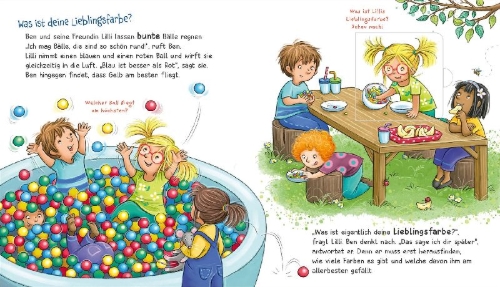 Buchcover und Innenansicht für das Buch: WAS IST WAS Meine Welt Band 19 Viele bunte Farben