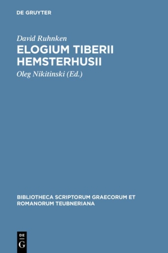 Buchcover und Innenansicht für das Buch: Elogium Tiberii Hemsterhusii