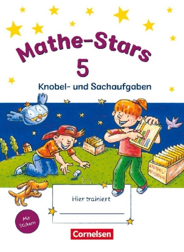 Buchcover und Innenansicht für das Buch: Mathe-Stars 5. Schuljahr. Knobel- und Sachaufgaben