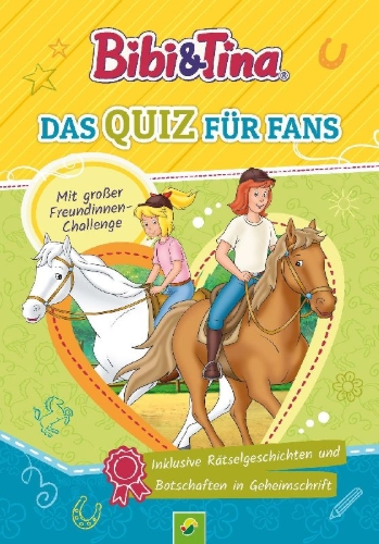 Buchcover und Innenansicht für das Buch: Bibi & Tina - Das Quiz für Fans