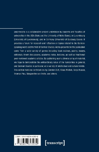 Buchcover und Innenansicht für das Buch: andererseits - Yearbook of Transatlantic German Studies
