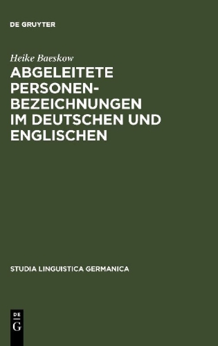 Buchcover und Innenansicht für das Buch: Abgeleitete Personenbezeichnungen im Deutschen und Englischen