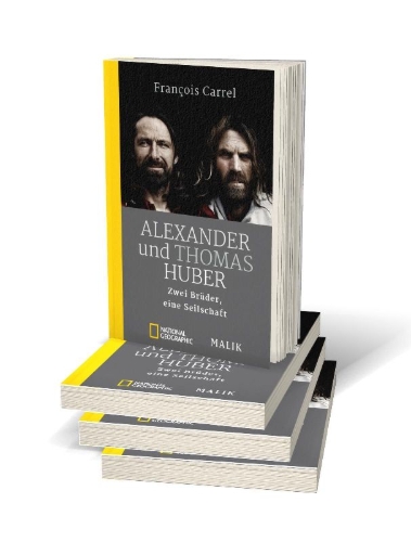 Buchcover und Innenansicht für das Buch: Thomas et Alexander Huber. À corde tendue