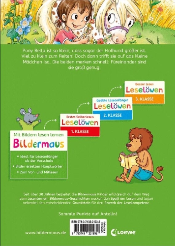 Buchcover und Innenansicht für das Buch: Bildermaus - Ein Pony zum Liebhaben