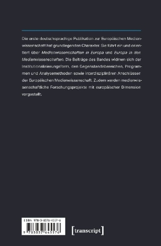 Buchcover und Innenansicht für das Buch: Europäische Medienwissenschaft