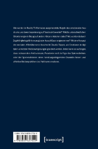 Buchcover und Innenansicht für das Buch: Mediale Affektökonomie