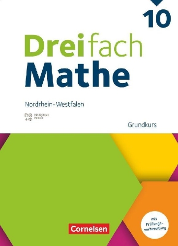 Buchcover und Innenansicht für das Buch: Dreifach Mathe 10. Schuljahr - Grundkurs - Nordrhein-Westfalen - Ausgabe 2022 - Schulbuch