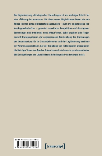 Buchcover und Innenansicht für das Buch: Digitalisierung ethnologischer Sammlungen