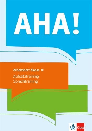 Buchcover und Innenansicht für das Buch: AHA! 10. Aufsatztraining / Sprachtraining
