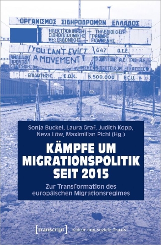 Buchcover und Innenansicht für das Buch: Kämpfe um Migrationspolitik seit 2015