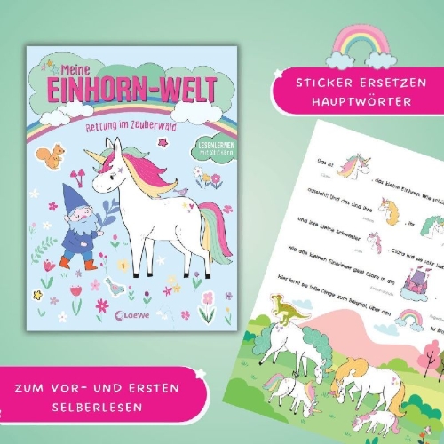 Buchcover und Innenansicht für das Buch: J'aime les licornes - La licorne timide