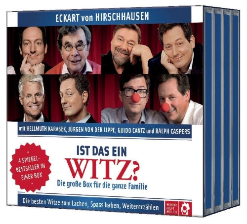 Buchcover und Innenansicht für das Buch: Ist das ein Witz? Die große Box für die ganze Familie