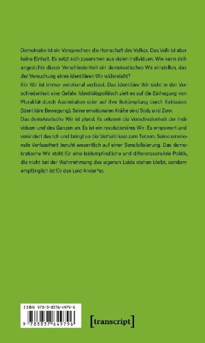 Buchcover und Innenansicht für das Buch: Demokratie und Emotion