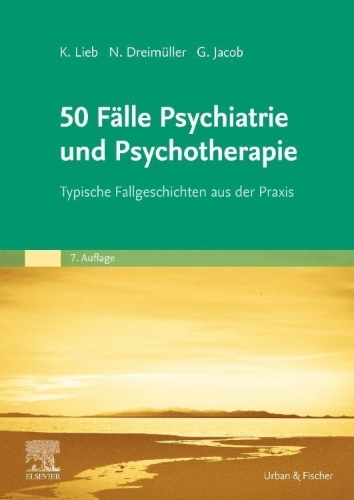 Buchcover und Innenansicht für das Buch: 50 Fälle Psychiatrie und Psychotherapie