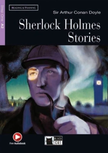 Buchcover und Innenansicht für das Buch: Sherlock Holmes Stories.  Buch + free audio download