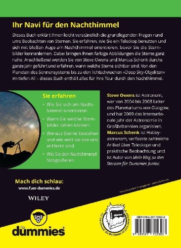 Buchcover und Innenansicht für das Buch: Sterne beobachten für Dummies