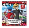 Buchcover und Innenansicht für das Buch: Miraculous: Heldenhafte Sticker zum Ausmalen
