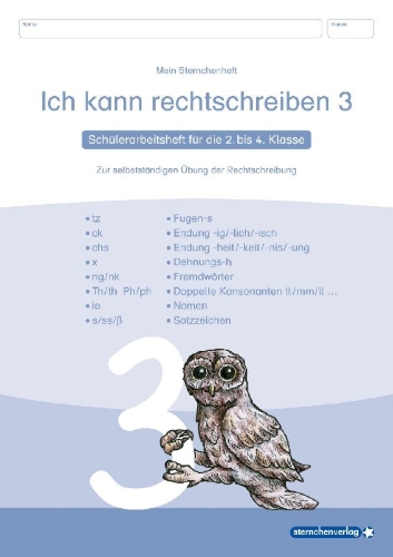 Buchcover und Innenansicht für das Buch: Ich kann rechtschreiben 3   Mein Sternchenheft für die 2. bis 4. Klasse