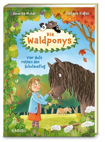 Buchcover und Innenansicht für das Buch: Die Waldponys (Band 2) - Vier Hufe retten den Schulausflug