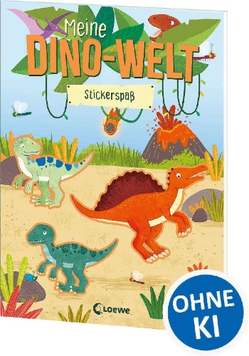 Buchcover und Innenansicht für das Buch: Mon Ami Le Dinosaure - Livre d'autocollants panorama avec histoire et infos