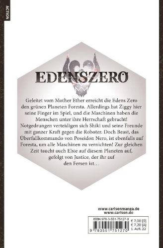 Buchcover und Innenansicht für das Buch: Edens Zero
