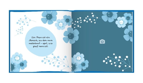 Buchcover und Innenansicht für das Buch: Das Erinnerungsbuch für den besten Papa der Welt. Ausfüllbuch zum Verschenken für den Papa zum Geburtstag, oder Vatertag. Liebevolle Geschenkidee für Papa von Tochter und Sohn. Geschenkbuch