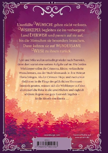Buchcover und Innenansicht für das Buch: Wishkeeper, Band 2 - Die Reise nach Silversands