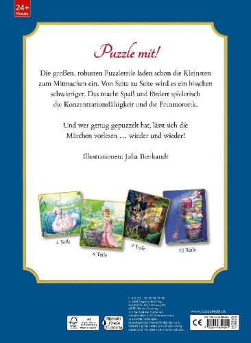 Buchcover und Innenansicht für das Buch: Mein erstes Märchen-Puzzlebuch
