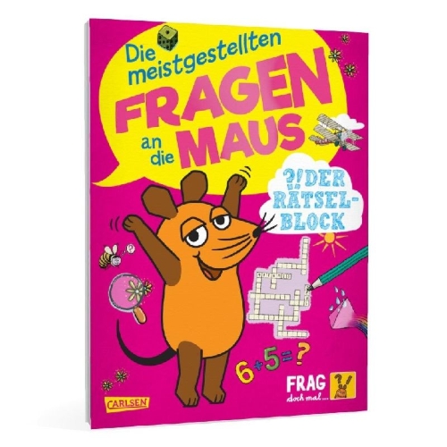 Buchcover und Innenansicht für das Buch: Frag doch mal ... die Maus: Die meistgestellten Fragen an die Maus - Der Rätselblock