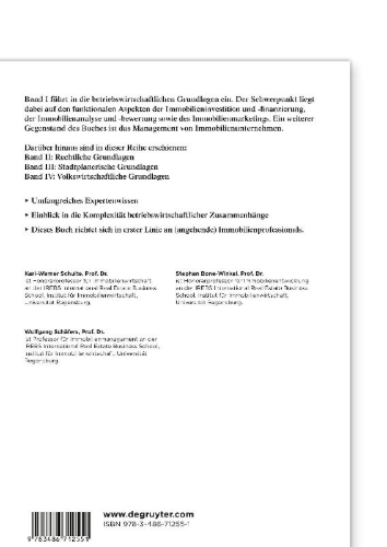 Buchcover und Innenansicht für das Buch: Immobilienökonomie