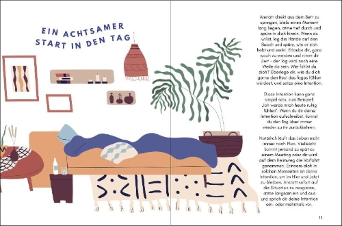 Buchcover und Innenansicht für das Buch: How to Be Present: Embrace the Art of Mindfulness to Discover Peace and Joy Every Day